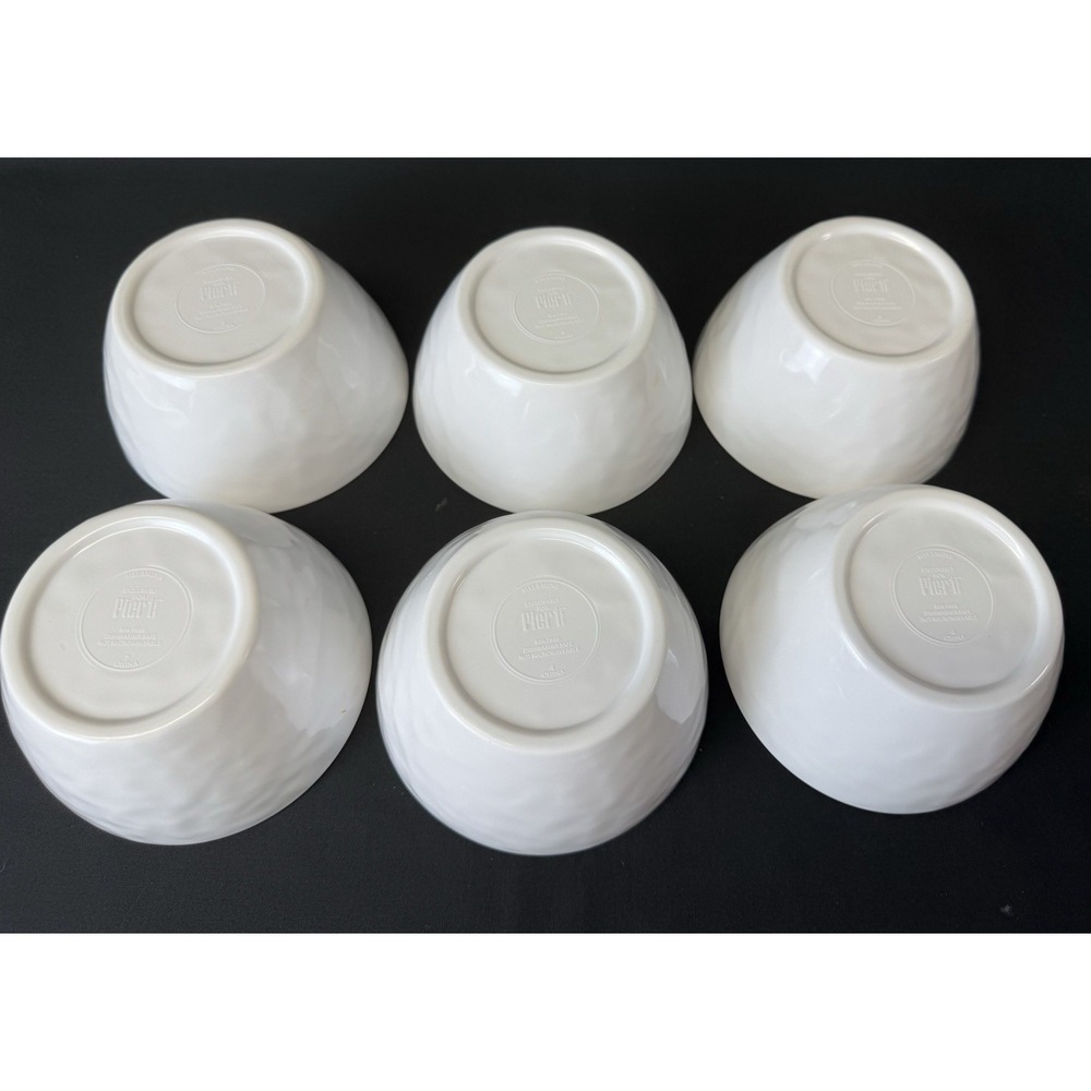Set Of 6 Pier 1 Melamine Sun Shine 2.5" Bowls Bright Yellow White & Orange - Picture 6 of 7